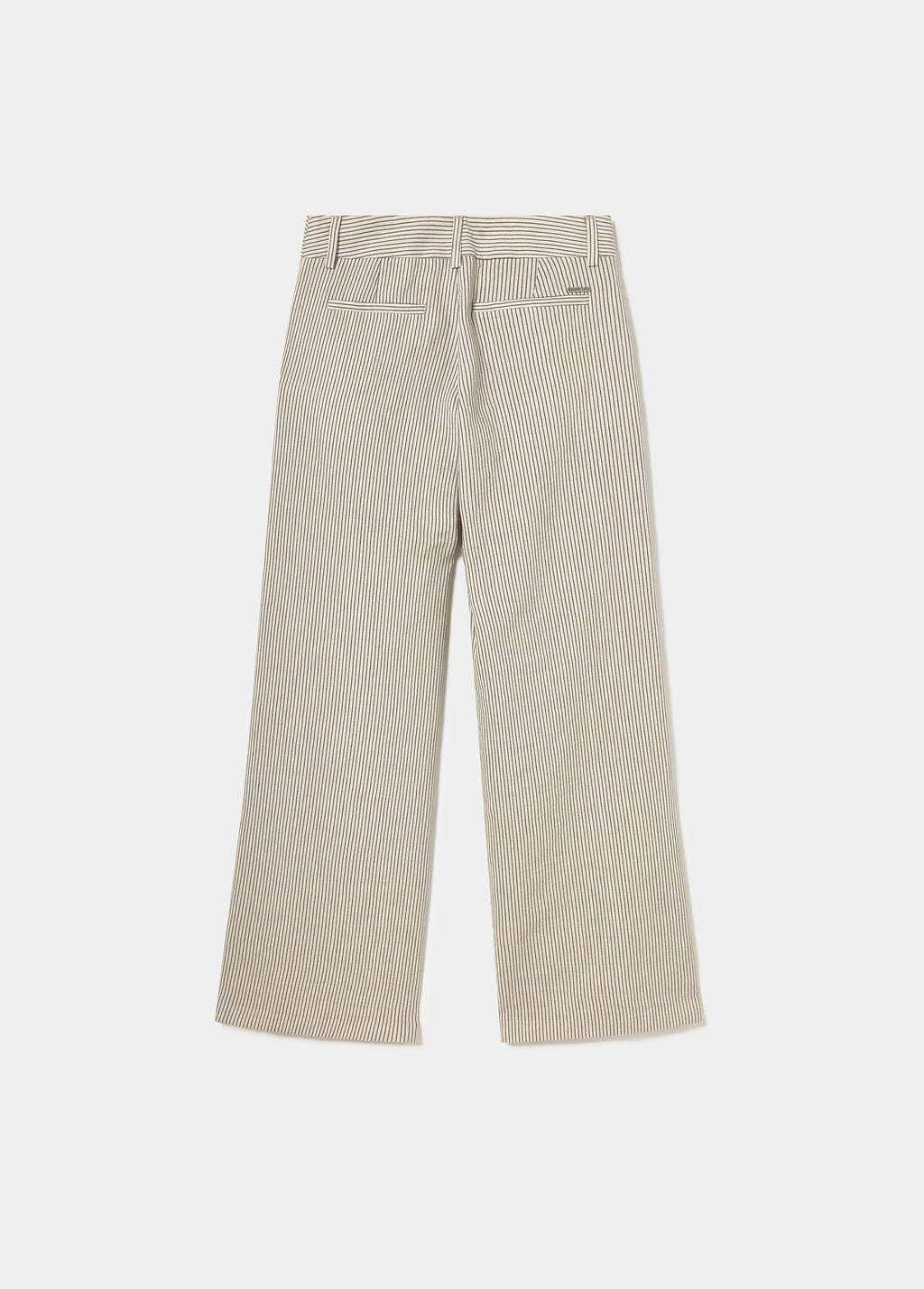 Linen pants with striped contrast trims