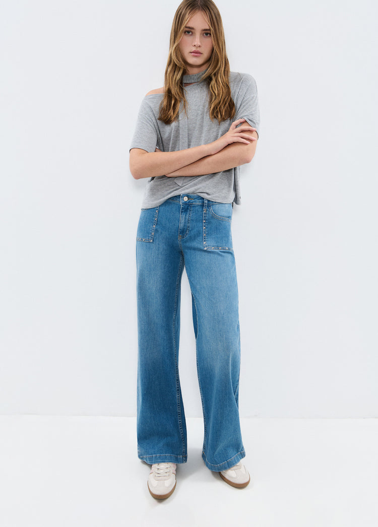 Culotte broek met studs