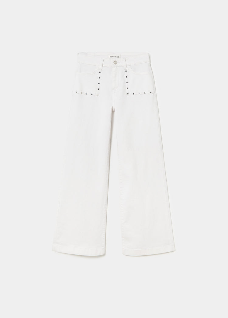Culotte pants with studs