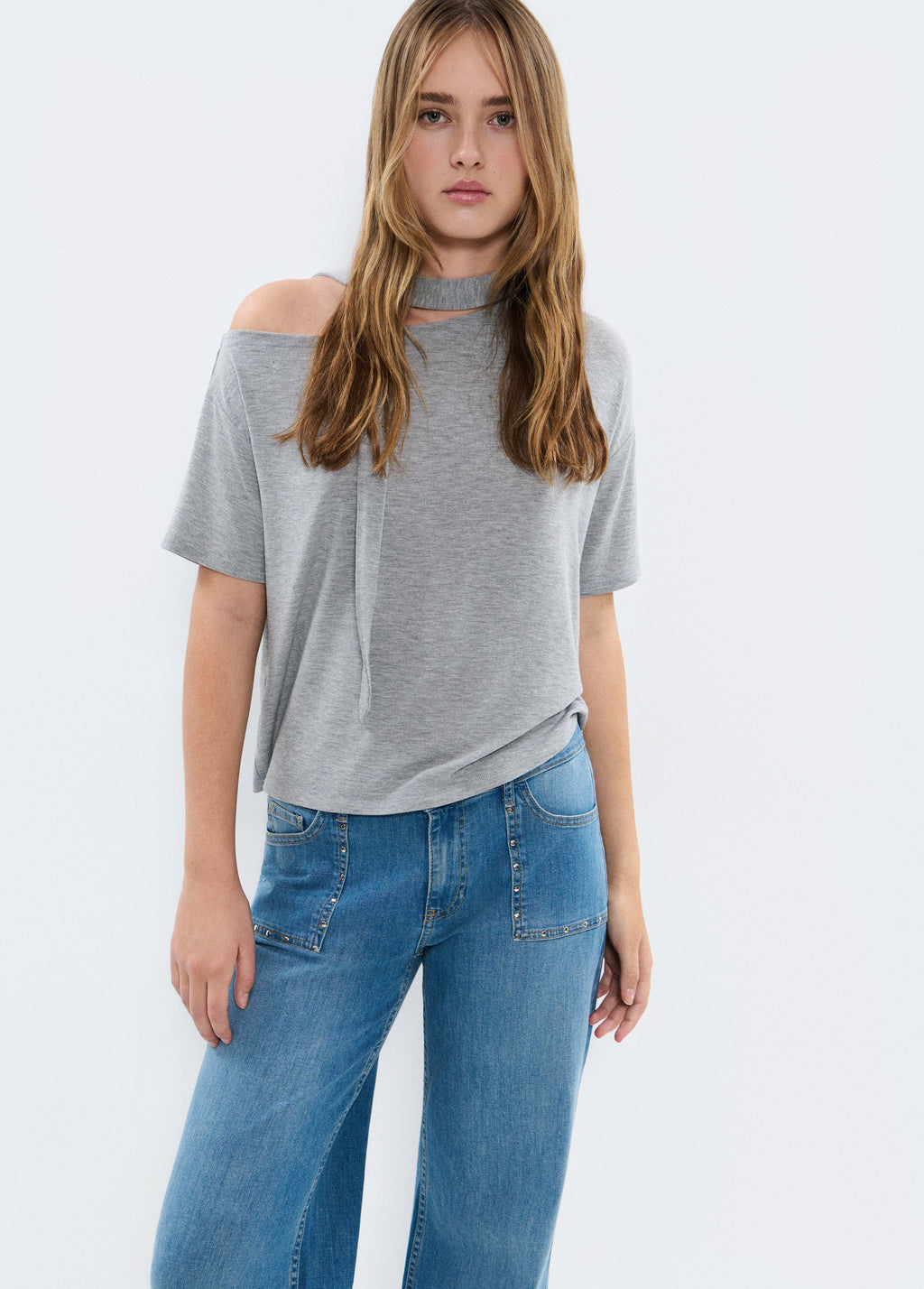 Culotte pants with studs