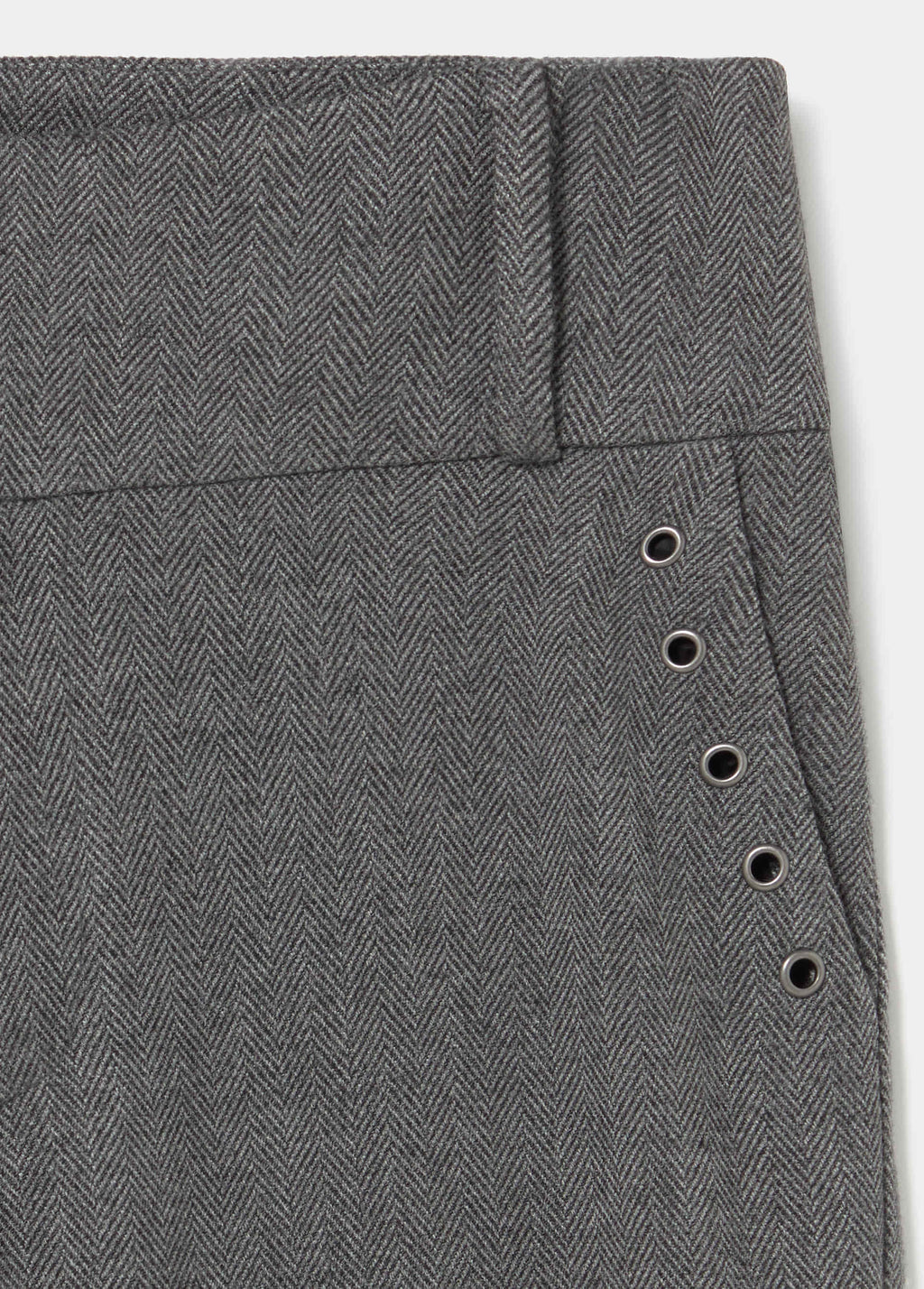 Herringbone eyelet pants
