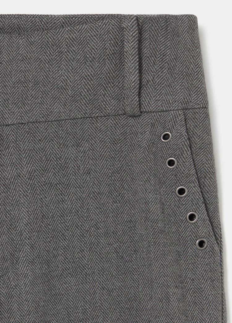 Visgraatbroek met eyelets
