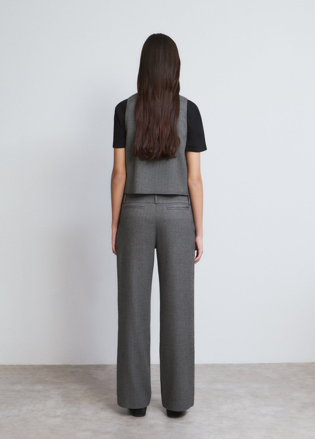 Herringbone eyelet pants