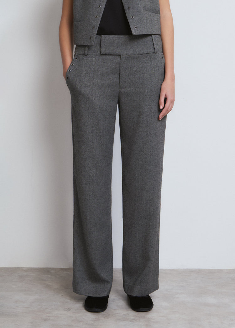 Visgraatbroek met eyelets