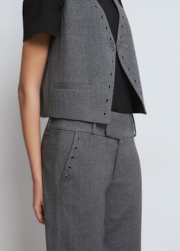 Visgraatbroek met eyelets