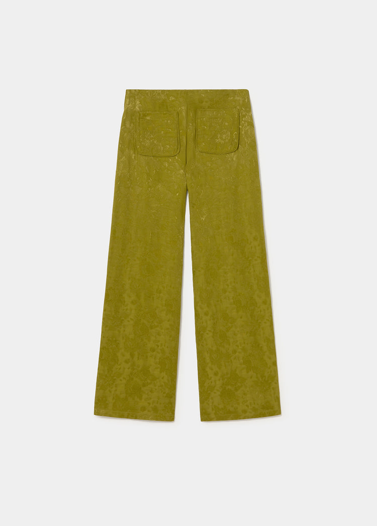 Satin jacquard broek