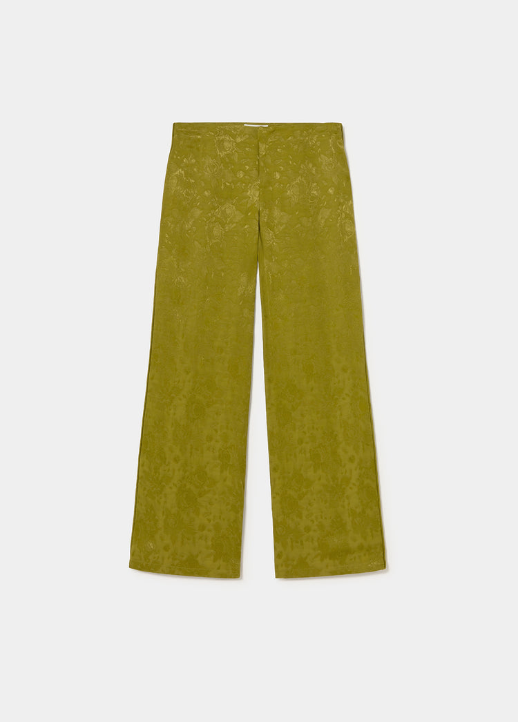 Satin jacquard broek