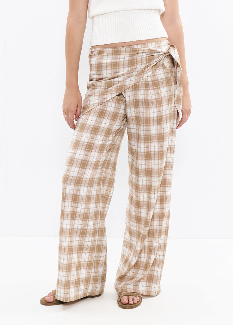 Checked Trouser with scarf detail