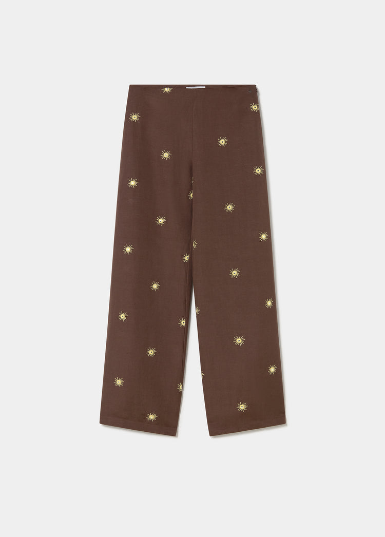 Long pants with sun print