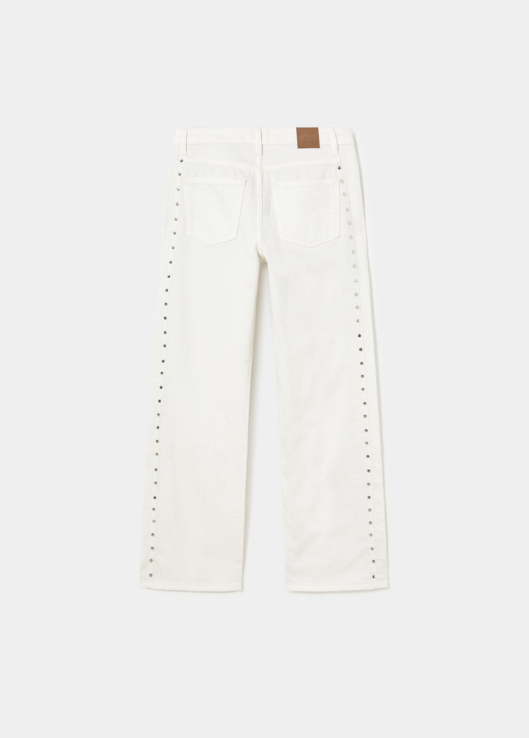 Broek met studs aan zijkant