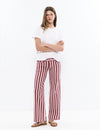 Striped printed straight pants