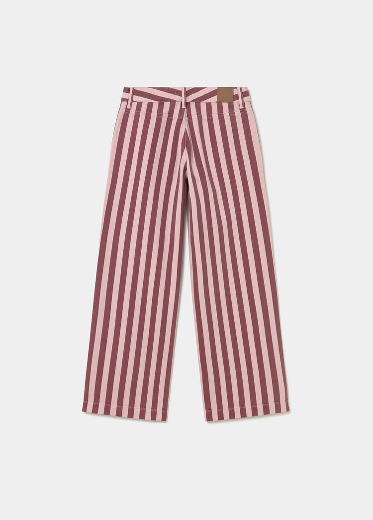 Striped printed straight pants