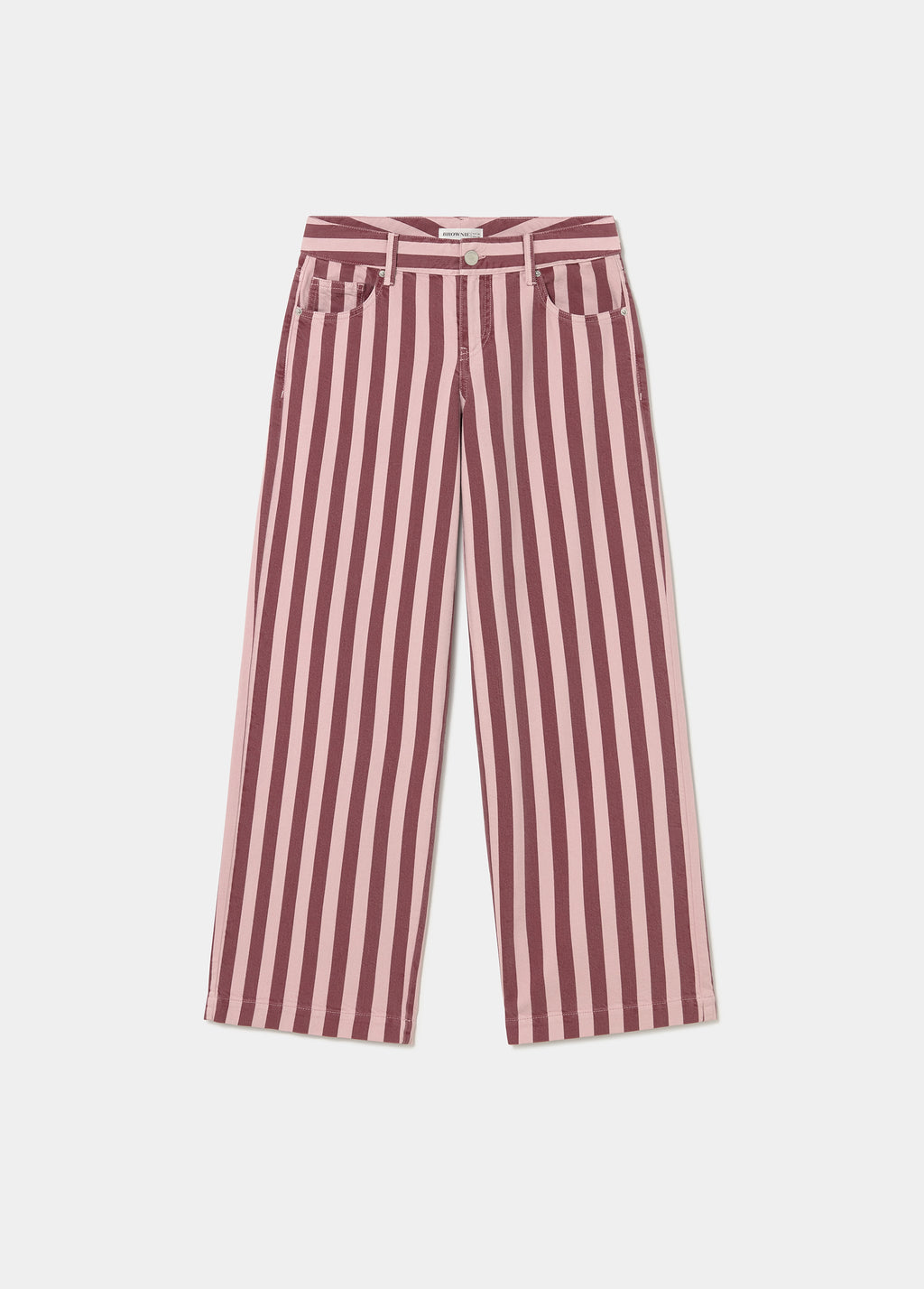 Striped printed straight pants