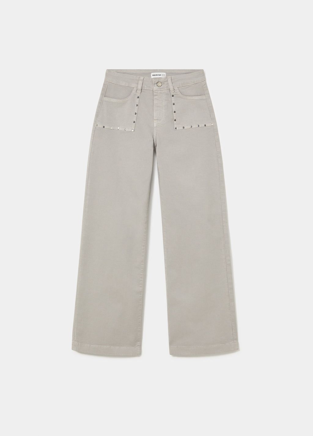 Pantaloni dritti con borchie