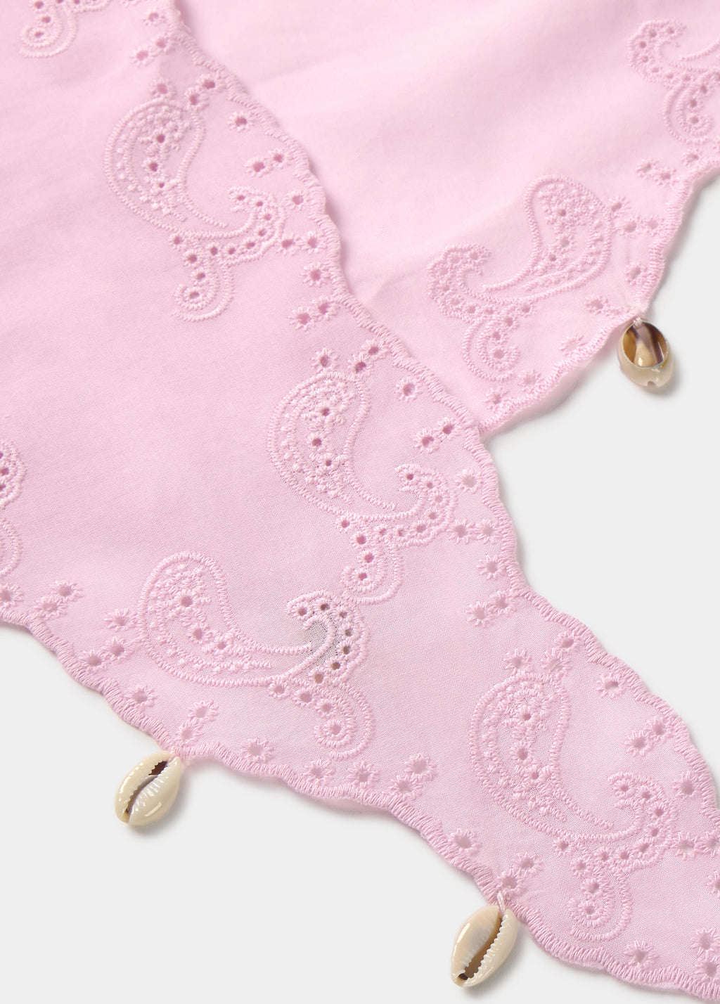 Embroidered shell scarf