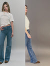 Jeans met wijde pijpen en voorzakken