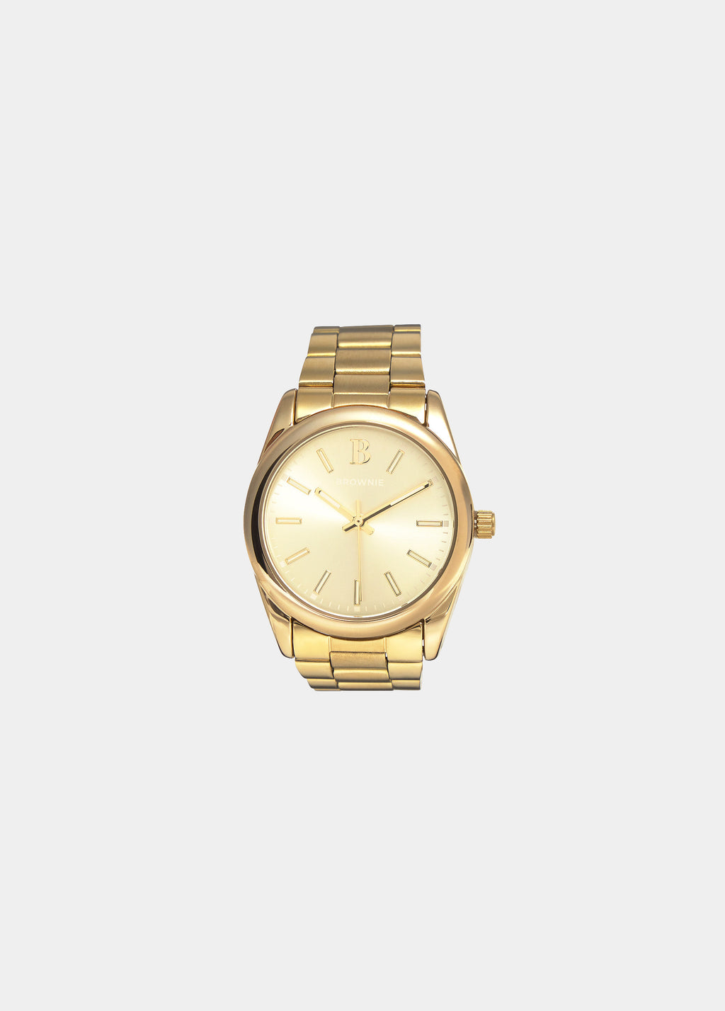 Reloj de pulsera de 32mm en tono oro con esfera clara y correa metálica