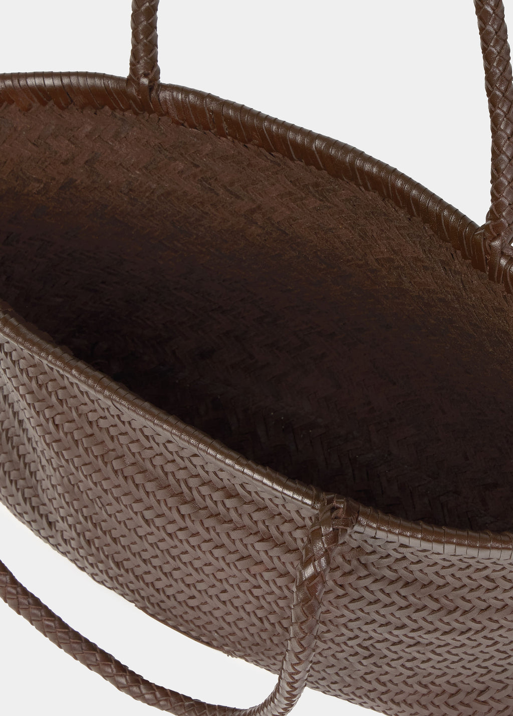 Braided leather shopper bag