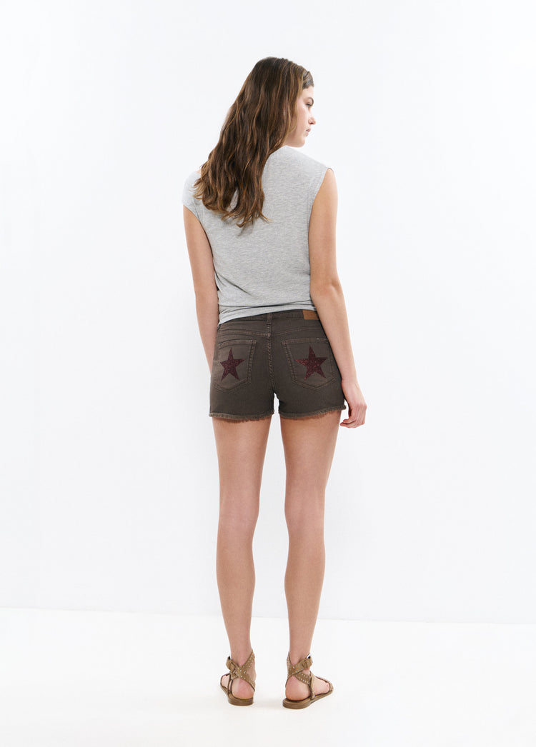 Short met glitterpatches