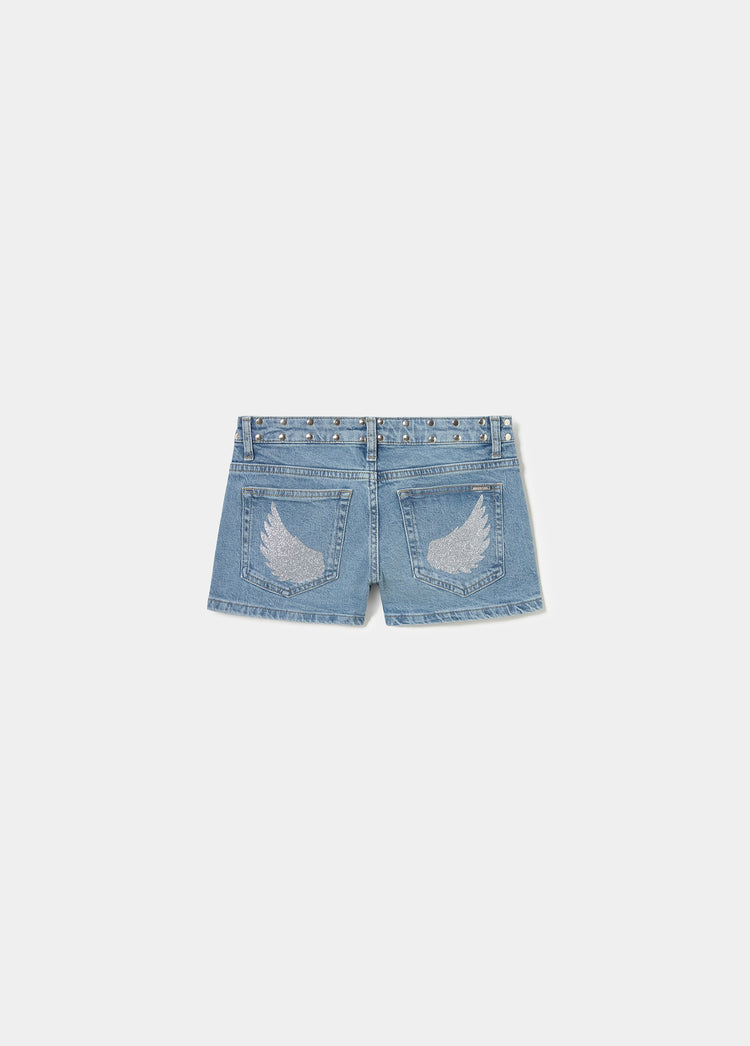 Short met glitterstuds