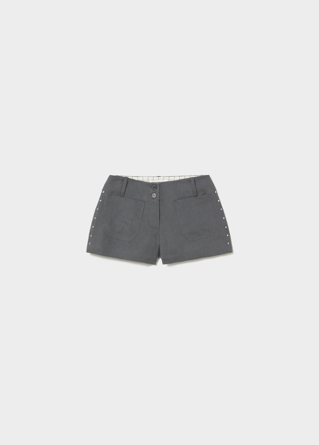 Linen shorts with studs
