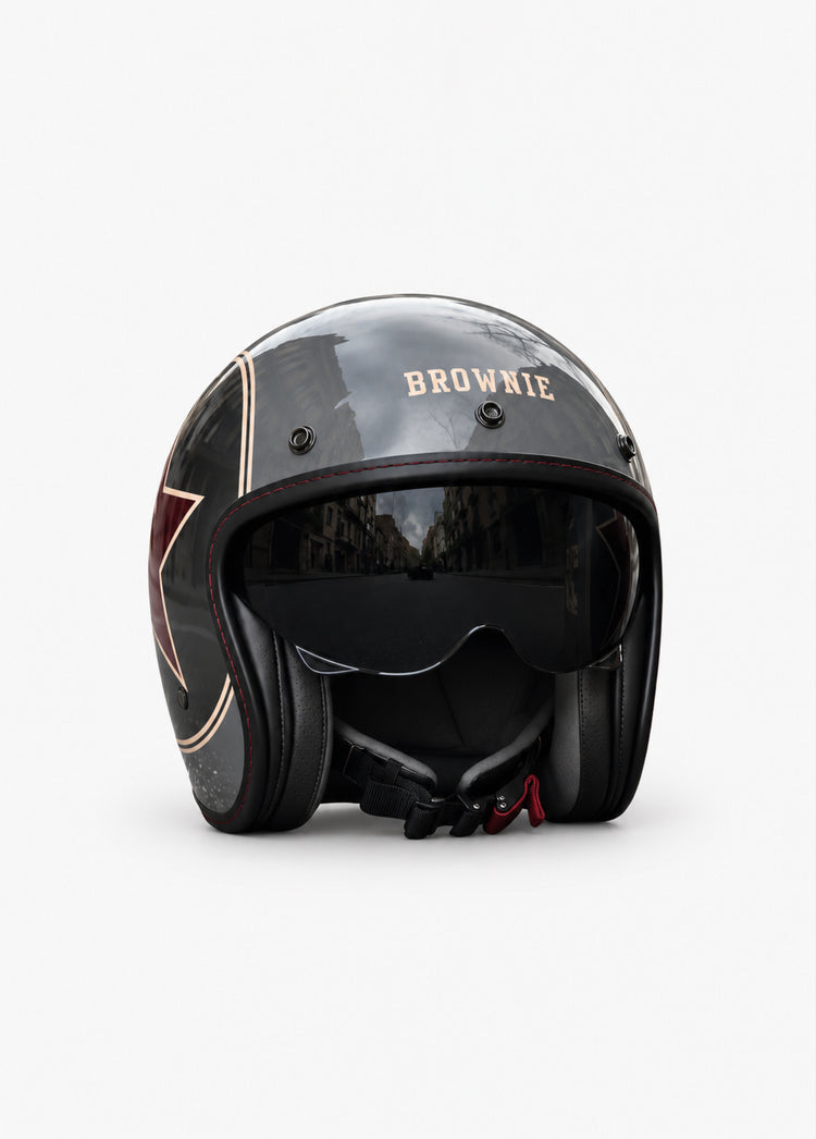 Motorhelm met sterren