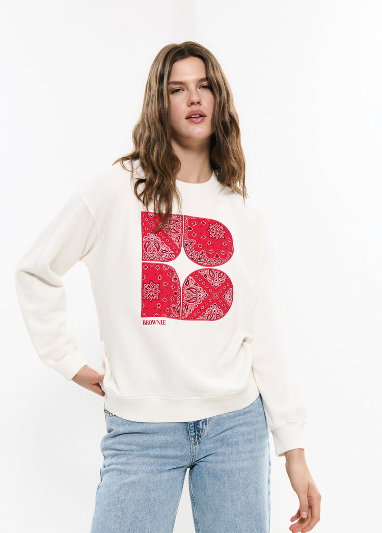 Sweater met geborduurde bandana