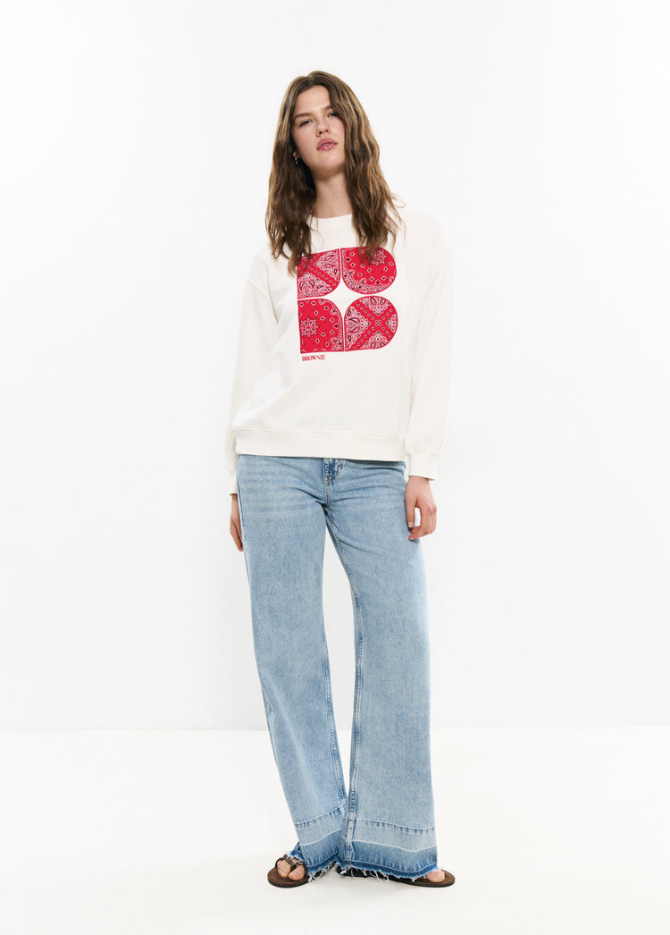 Sweater met geborduurde bandana