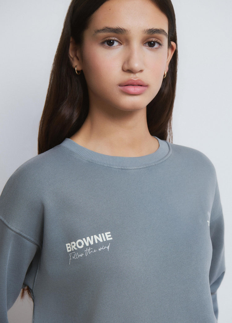 Sweatshirt met logo en sterren