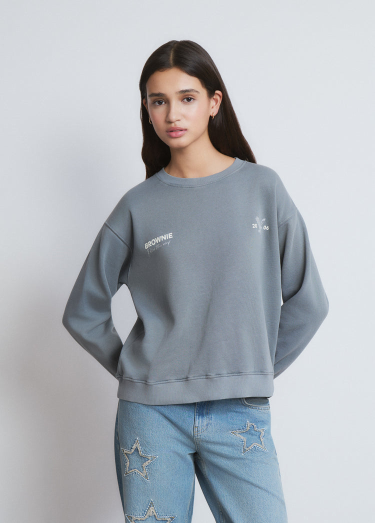 Sweatshirt met logo en sterren