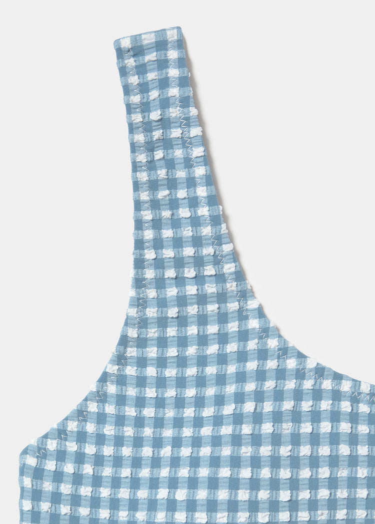 Asymmetric gingham top