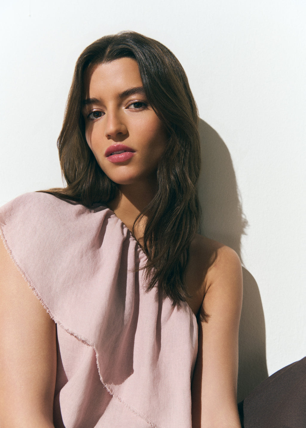 Asymmetrical ruffle top