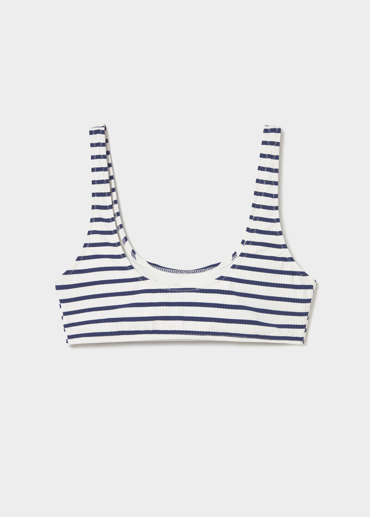 Nautical woven stripe bikini top