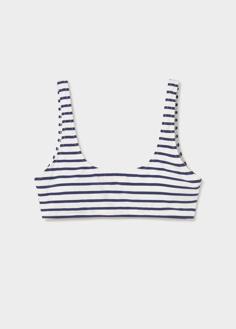 Nautical woven stripe bikini top