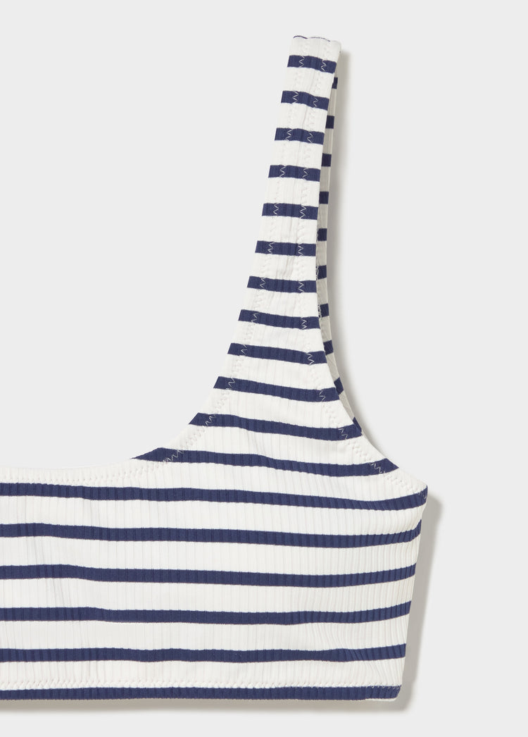 Nautical woven stripe bikini top