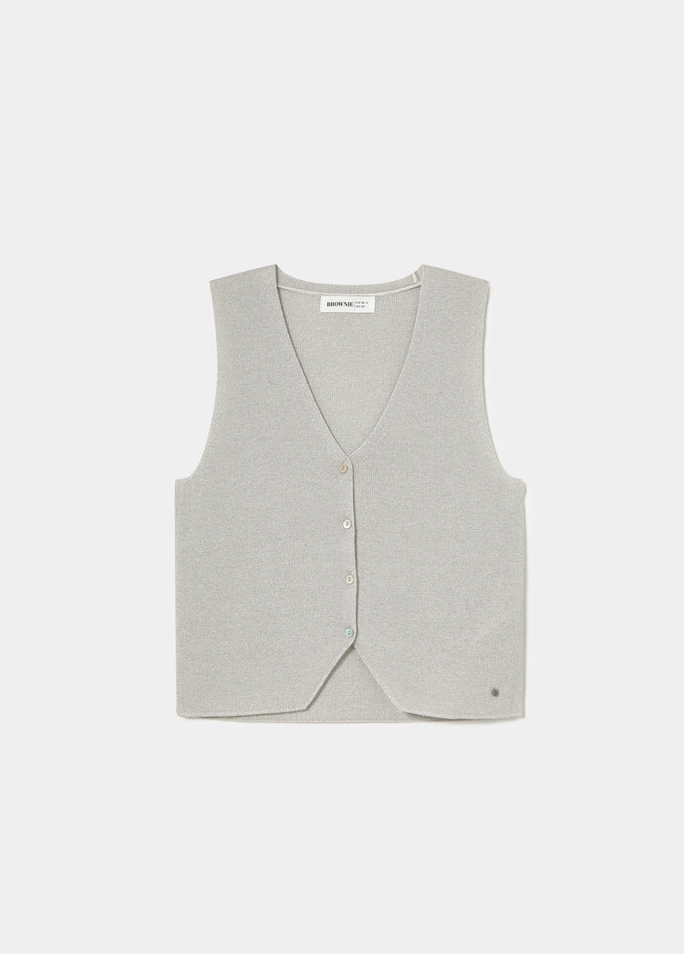 Top chaleco botones