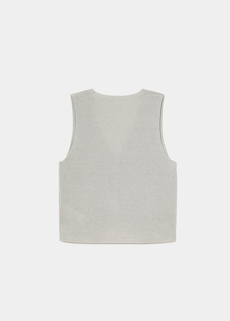 Top chaleco botones