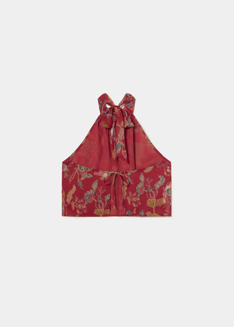 Printed choker top
