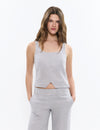Linen top with button details