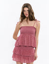 Smocked top with Indian seal