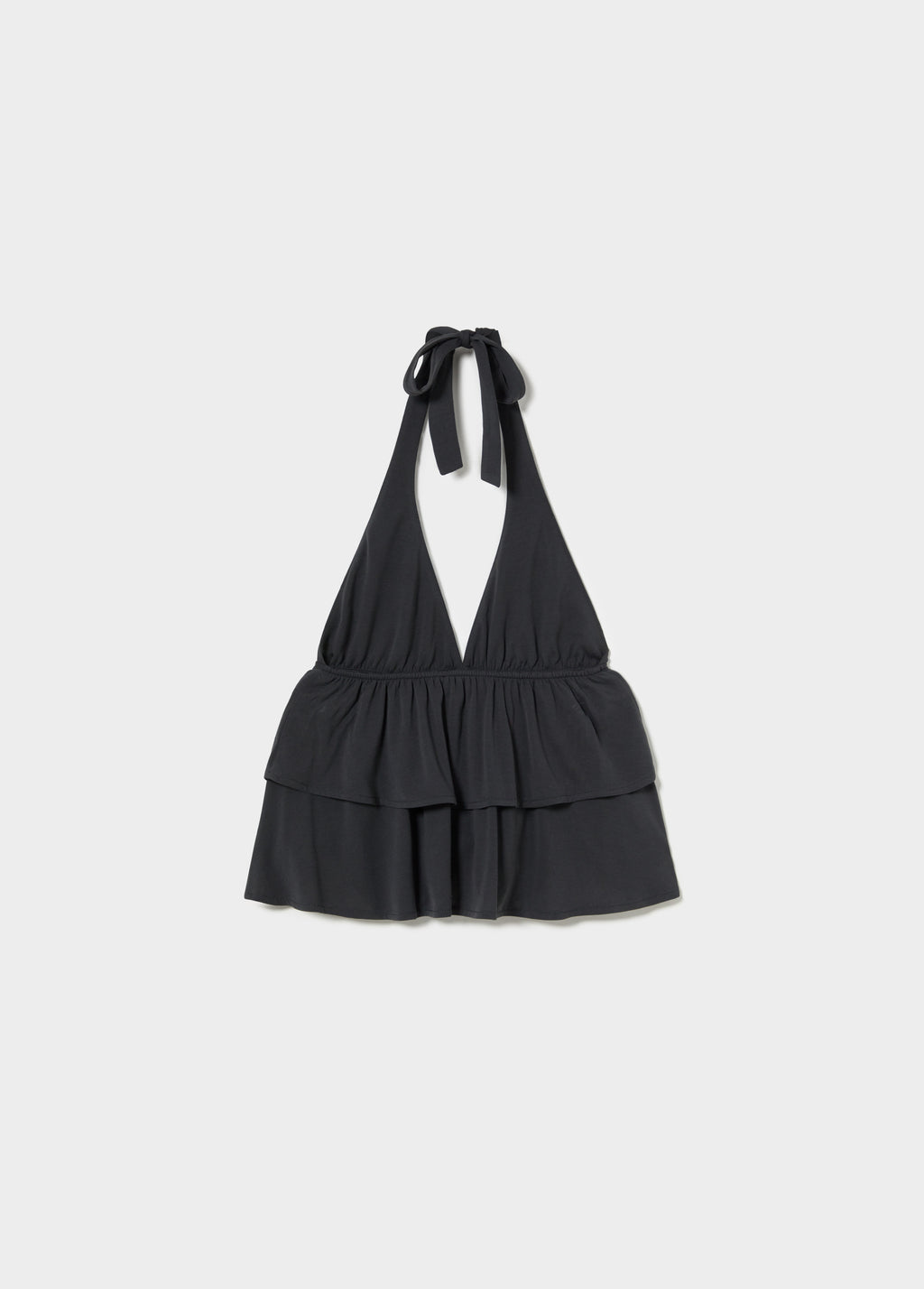 Multilayer ruffle halter top