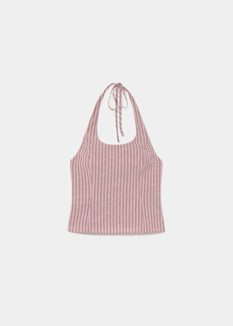 Top halter rayas