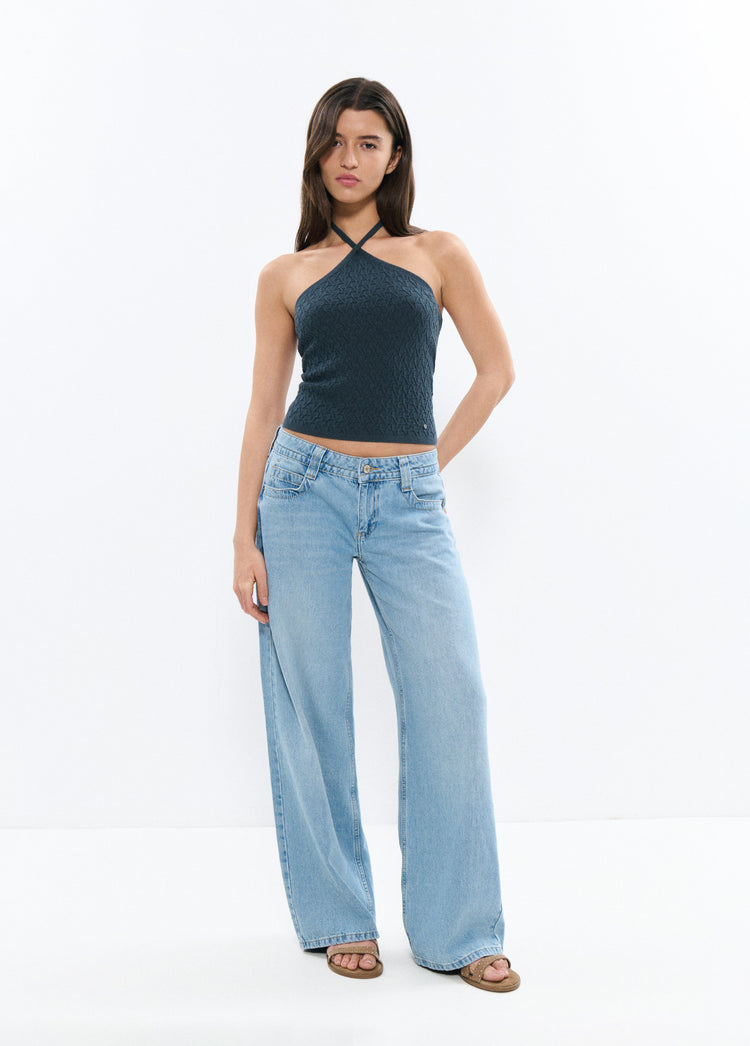 Textured halter top