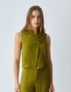 Satin jacquard top