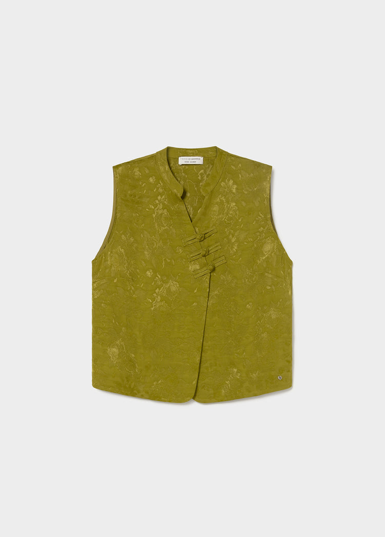 Satin jacquard top