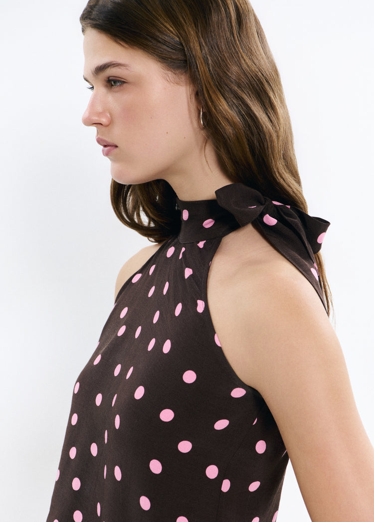 Polka dot tie top
