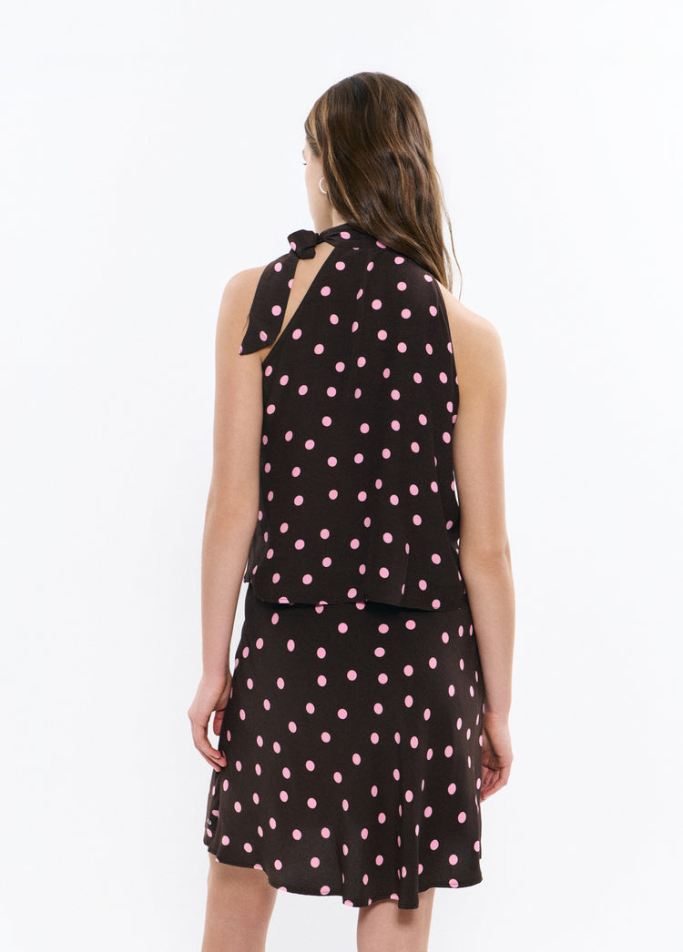Polka dot tie top