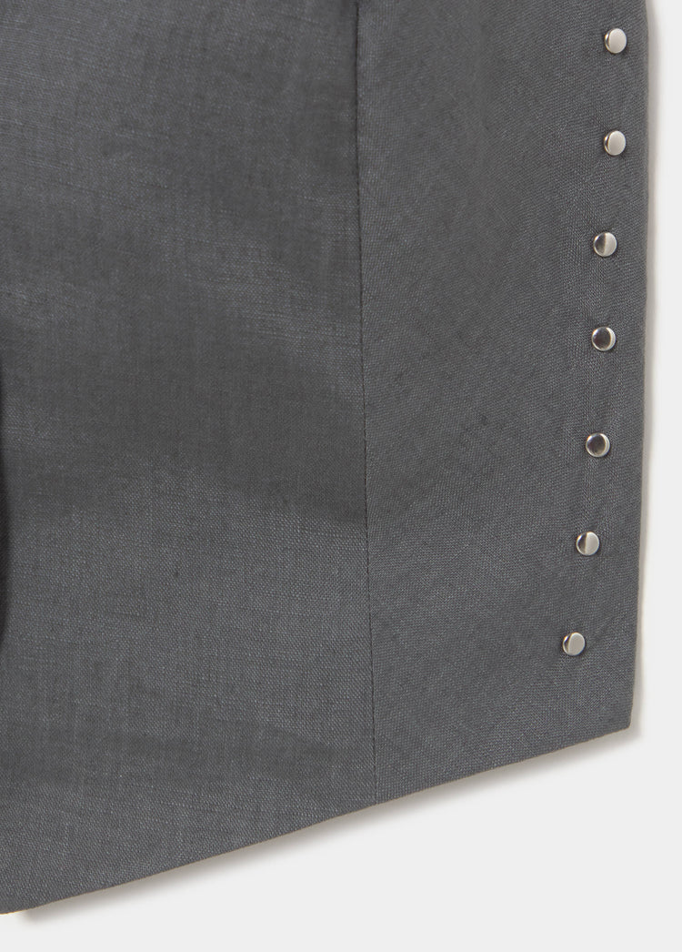 Linen halter top with studs