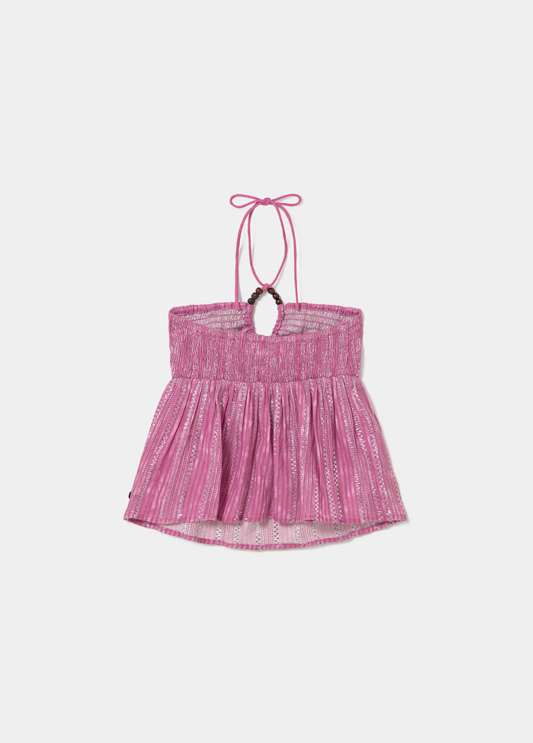 Top halter lurex stripes