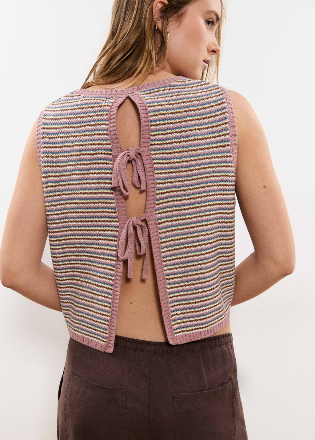 Top en maille rayé